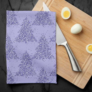Linge De Cuisine Élégant Motif d'arbre   Charmante Lavande Noël