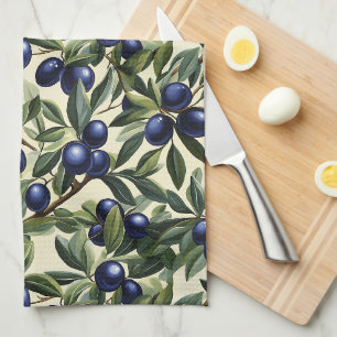 Linge De Cuisine Élégant Motif de branche d'olivier avec des olives
