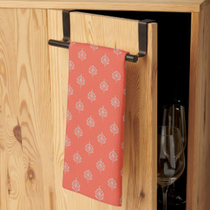 Linge De Cuisine Élégant Motif de Damas d'Orange Brûlé