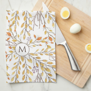 Linge De Cuisine Élégant Motif de feuillage d'automne personnalisé