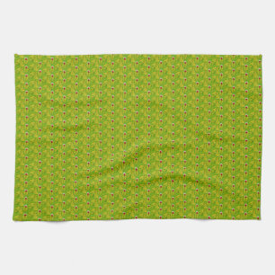 Linge De Cuisine Élégant motif floral vert chartreuse foncé