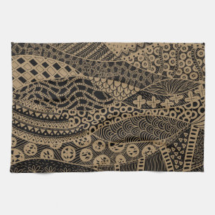 Linge De Cuisine Élégant Motif tribal Abstrait géométrique Brown  