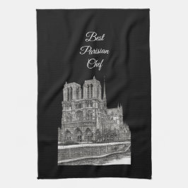 Linge De Cuisine Elégant Noir Notre Dame Meilleur Chef Parisien