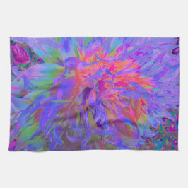 Linge De Cuisine Élégant Psychédélique Décoratif Dahlia Flower