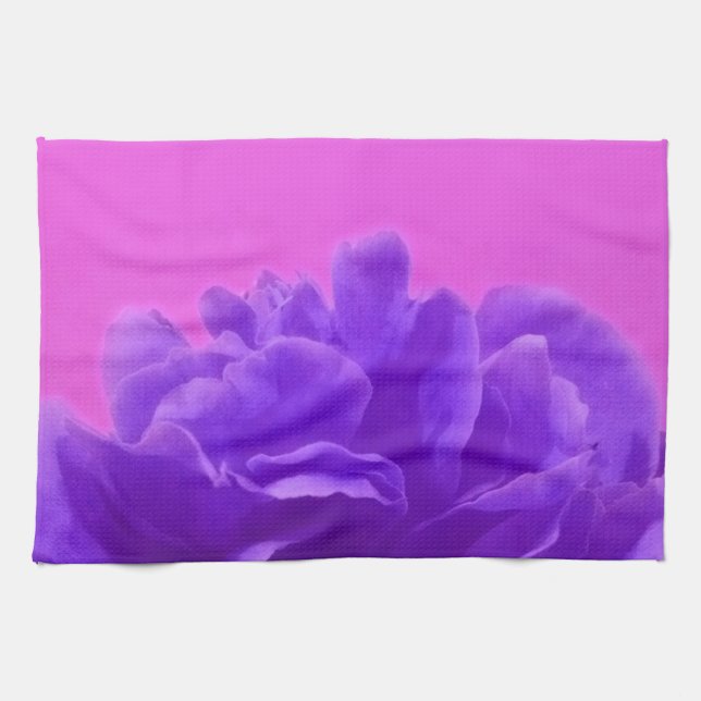 Linge De Cuisine Elegant Purple Raspberry Floral (Horizontal)