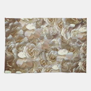 Linge De Cuisine Élégant Rose floral Motif pétal