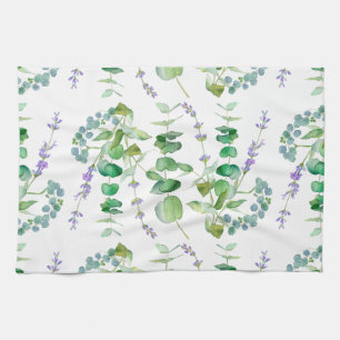Linge De Cuisine Elégante aquarelle motif Eucalyptus
