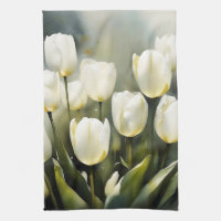 Élégante bande de tulipes blanches dans un jardin