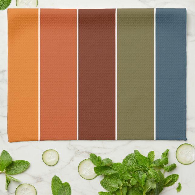 Linge De Cuisine Élégante Chaleur des couleurs d'automne Motif (Plié)
