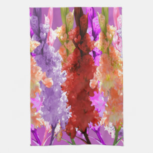 Linge De Cuisine Elégante Hollyhock Flowers,