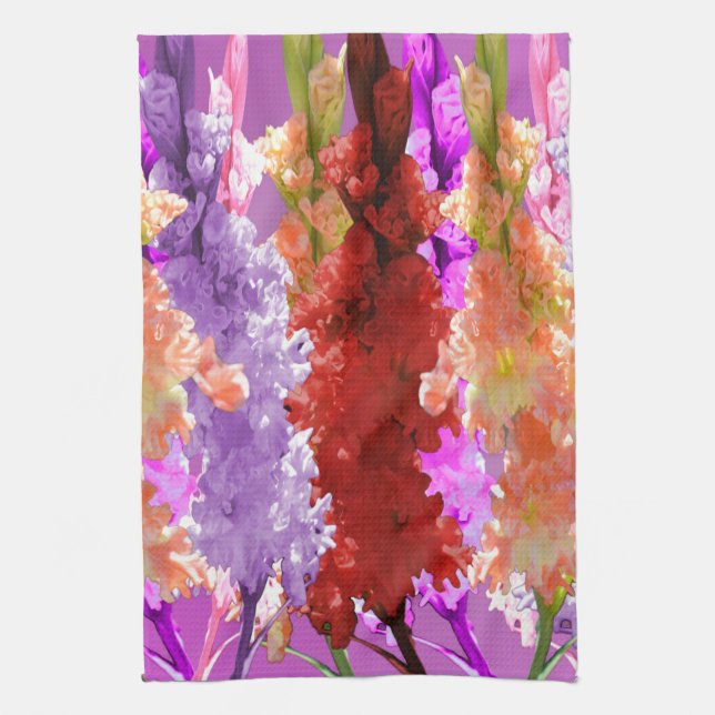 Linge De Cuisine Elégante Hollyhock Flowers, (Vertical)