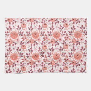 Linge De Cuisine Élégantes fleurs roses vintage rose 