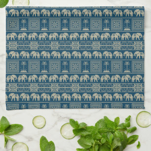 Linge De Cuisine Éléphant et arbres tribaux