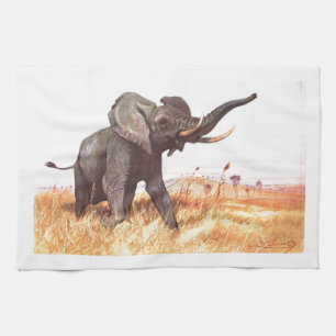 Linge De Cuisine Éléphants africains d'animaux de destin de jungle