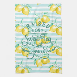 Linge De Cuisine Élevé sur le thé sucré et Jésus   Motif citron