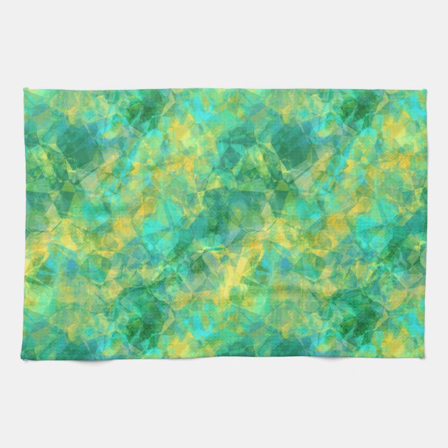 Linge De Cuisine Émeraude Vert Crumpled Texture (Horizontal)