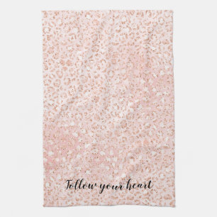 Linge De Cuisine Empreinte de léopard de Parties scintillant rose 