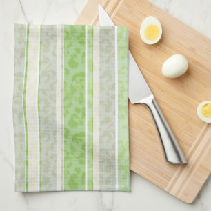 Linge De Cuisine Empreinte de léopard sur arrière - plan rayé.