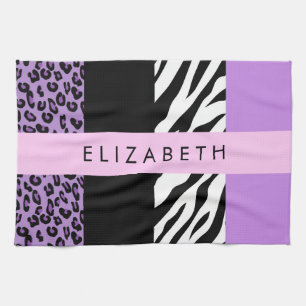 Linge De Cuisine Empreinte de léopard, Zebra Print, Purple, Votre n