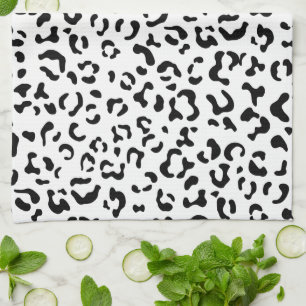 Linge De Cuisine Empreinte de léopard, Zones Léopard, Noir Et Blanc
