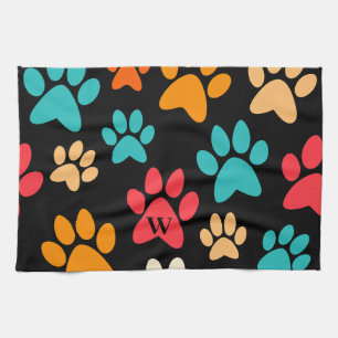 Linge De Cuisine Empreinte de patte de chien personnalisé Amoureux 