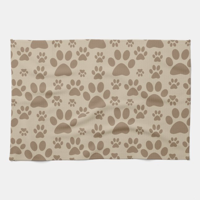Linge De Cuisine Empreintes de pattes de chien ou de chat (Horizontal)