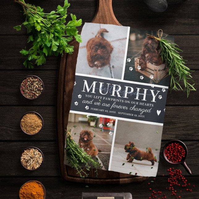 Linge De Cuisine Empreintes de pattes modernes Personnalisé Pet Pho (Créateur téléchargé)