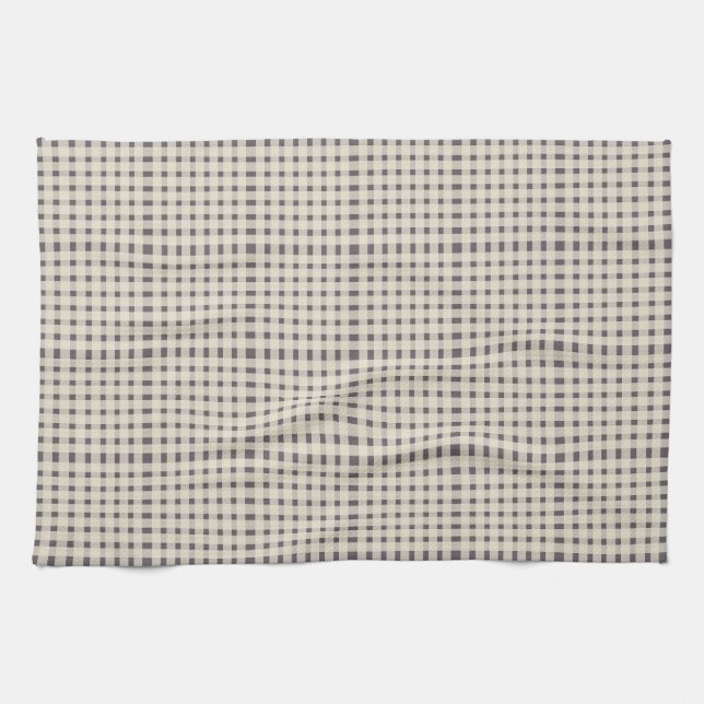 Linge De Cuisine En vichy Plaid Motif violet ivoire (Horizontal)