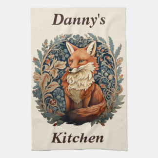 Linge De Cuisine Enchanter le renard boisé avec un nom personnalisé