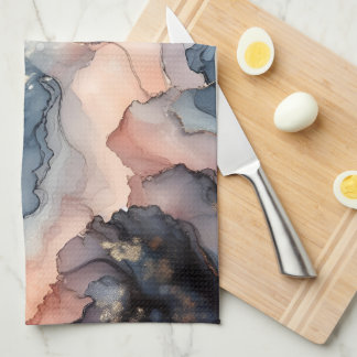 Linge De Cuisine encre d'alcool bleu foncé