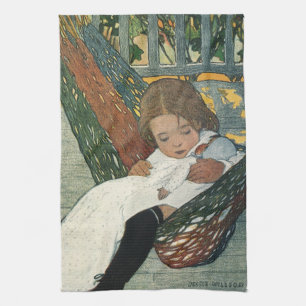 Linge De Cuisine Enfant Vintage avec une poupée par Jessie Willcox