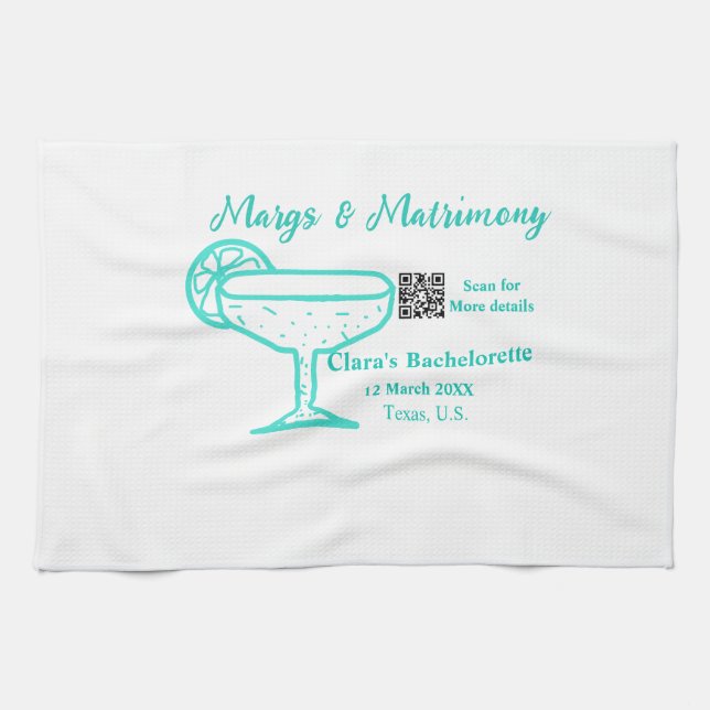 Linge De Cuisine enterrement de vie de jeune fille Turquoise Margs  (Horizontal)