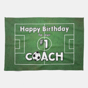 Linge De Cuisine Entraîneur de football Anniversaire avec terrain d