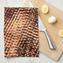 Linge De Cuisine Épais rayures croisées en orange avec ombre