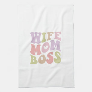 Linge De Cuisine Épouse Maman Patronne Script Rétro Fête des mères