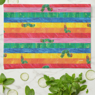 Linge De Cuisine Eric Carle   Caterpillar Rainbow Stripe Motif