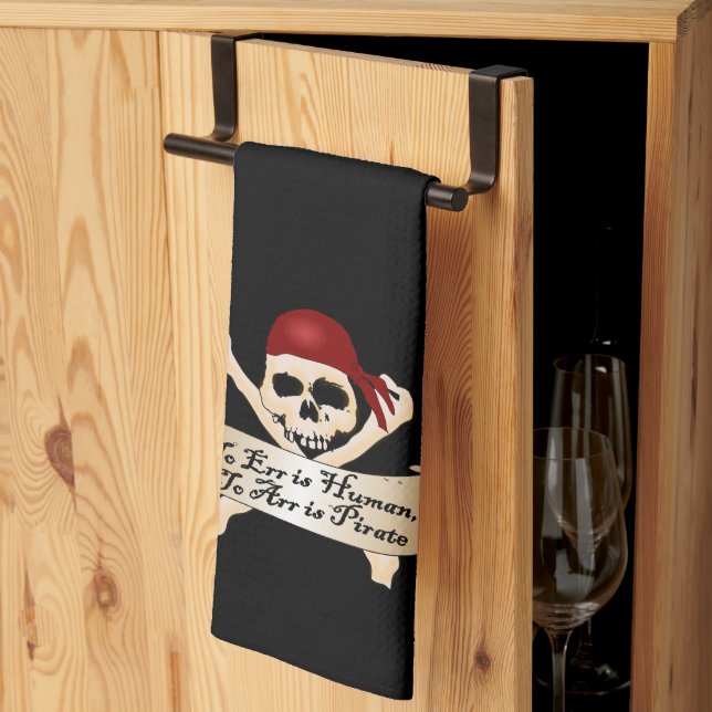 Linge De Cuisine Err est humain, Arr est pirate (Pliage en tiers)
