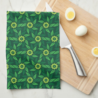 Linge De Cuisine Espiral Floral Verde