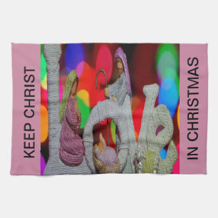 Linge De Cuisine Essence de Noël avec l'amour de la crèche