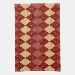 Linge De Cuisine esthétique argyle cosy avec des lignes pointillées