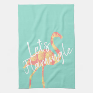 Linge De Cuisine Estival laissez-nous Flamant rose d'ananas de