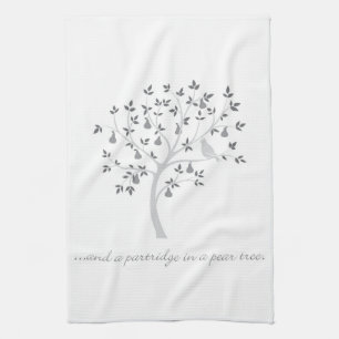 Linge De Cuisine Et un perdrix dans un poirier