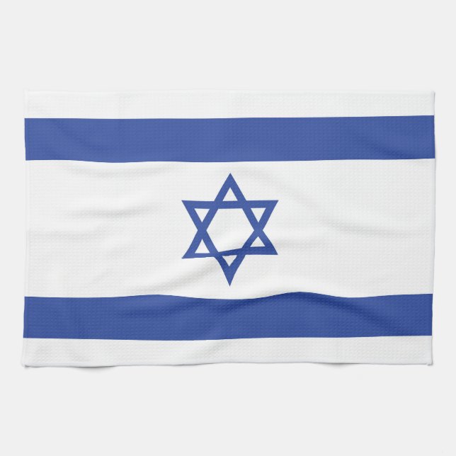 Linge De Cuisine Etat d'Israël Drapeau, Étoile de David Juifs (Horizontal)