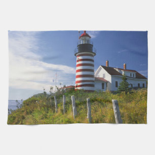 Linge De Cuisine États-Unis, Maine, Lubec. Phare de West Quoddy Hea