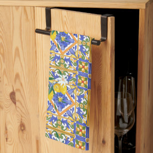 Linge De Cuisine été, agrumes, sicilienne, style méditerranéen, cit