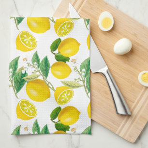 Linge De Cuisine Été, agrumes, style méditerranéen floral, citron