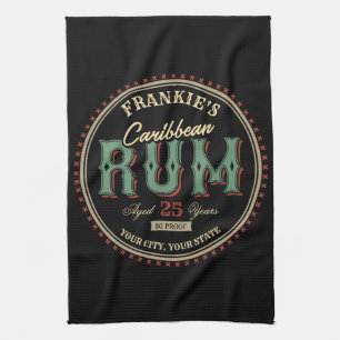Linge De Cuisine Étiquette de bouteille de rhum personnalisée pour 