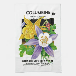 Linge De Cuisine Étiquette de paquet de graine de Columbine