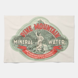 Linge De Cuisine Étiquette de produit vintage, Eau minérale de Pine