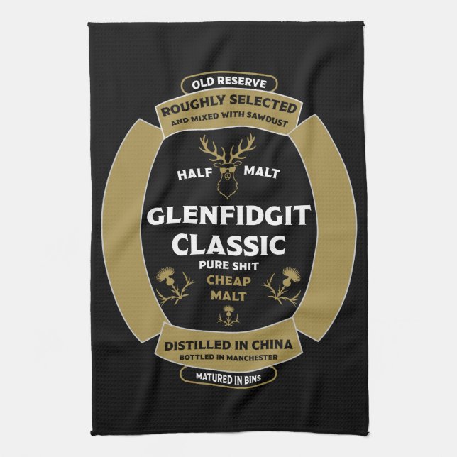 Linge De Cuisine Étiquette de whisky écossais de Noël (Vertical)